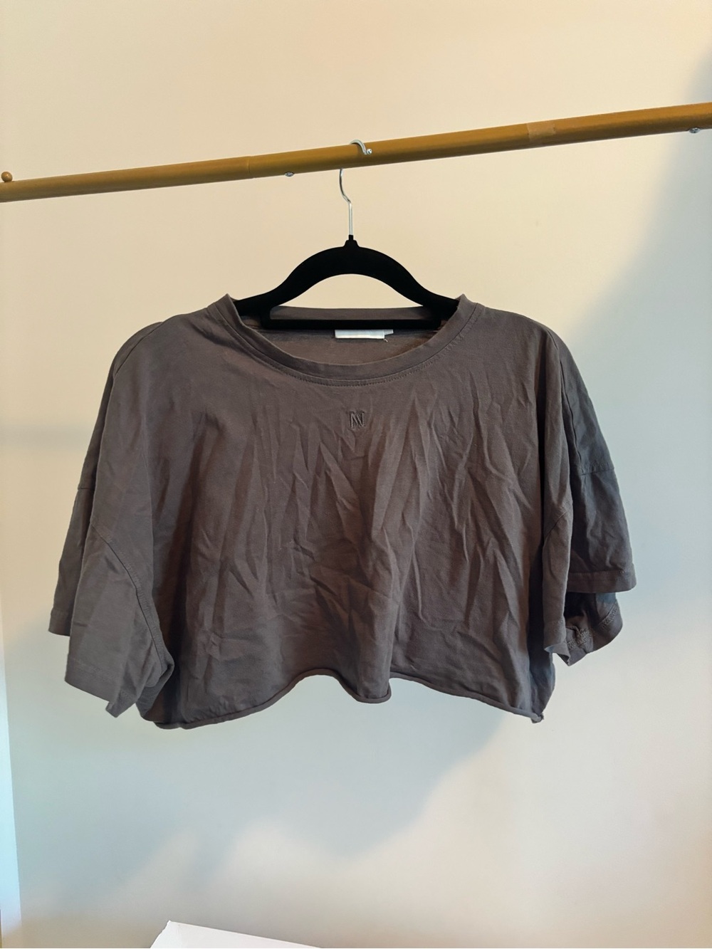 Meshki Cropped Boxy Tee - grey